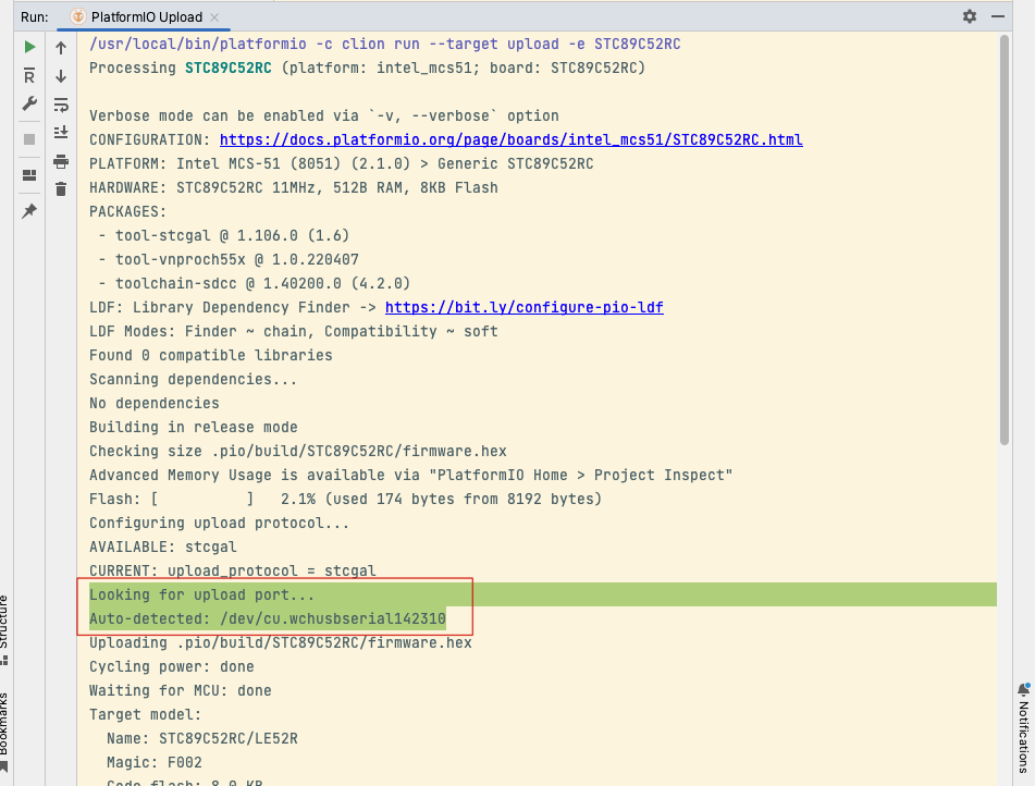 Auto-detected-upload-port